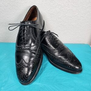 Allen Edmonds Lloyd Black Wingtip Shoes Size 7D